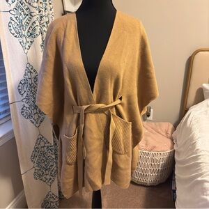 LOFT Tan Belted Cardigan Jacket